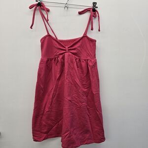 No Boundaries Women's Dress With Tieing Straps Size M 7-9 Jrs. Pink Punch (A3)